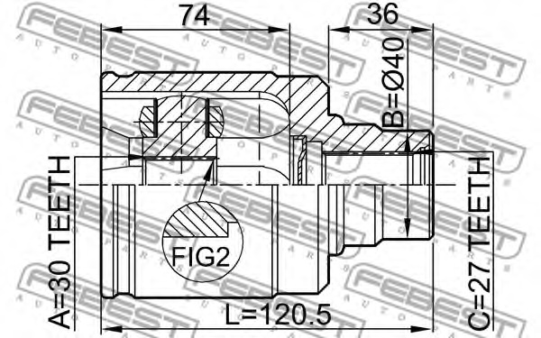 ШРКШ (внутрішній) 30X40X27 HONDA ACCORD CL# 2002-2008